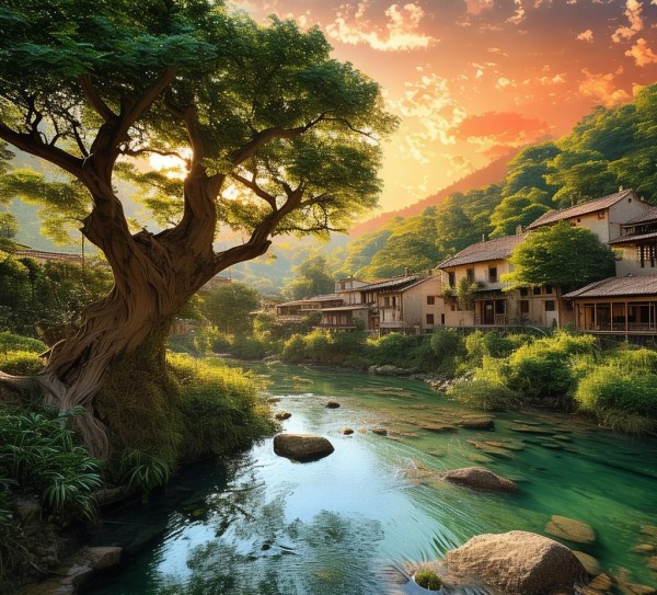 和谐共生，自然与人文的风景画卷,和谐共生，自然与人文的风景画卷,和谐,画卷,第1张