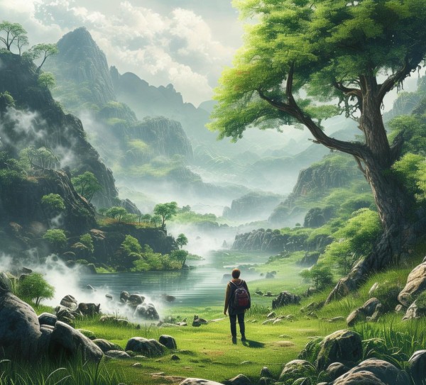 邂逅自然，山水画卷中的诗意之旅,邂逅自然，山水画卷中的诗意之旅,画卷,人间仙境,第1张