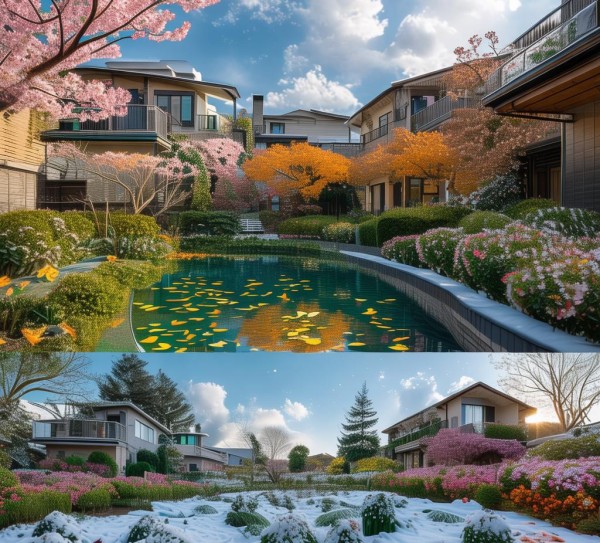 四季如画的小区美景——我的欢乐家园,四季如画的小区美景——我的欢乐家园,未来,画卷,欢乐,第1张
