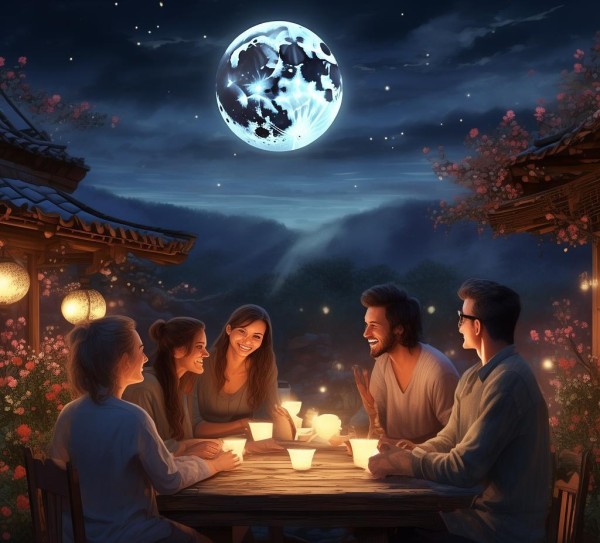 月圆人聚，初一十五的温馨时光,月圆人聚，初一十五的温馨时光,画卷,欢乐,第1张