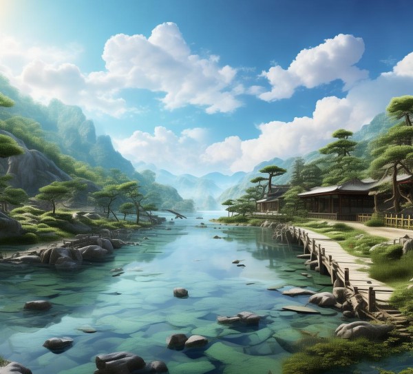 雁栖湖诗意山水画卷,雁栖湖诗意山水画卷,画卷,诗意,和谐,第1张