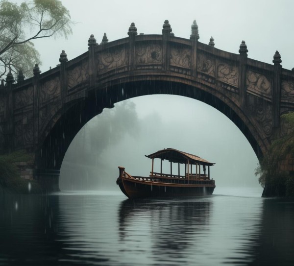 烟雨画桥，古韵行舟之美,烟雨画桥，古韵行舟之美,画卷,诗意,第1张