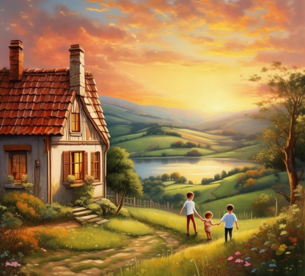 家园画卷，父母爱的风景线,家园画卷，父母爱的风景线,画卷,乡村,第1张