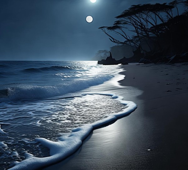 月色海韵，夜晚海滨风光掠影,月色海韵，夜晚海滨风光掠影,未来,画卷,诗篇,第1张