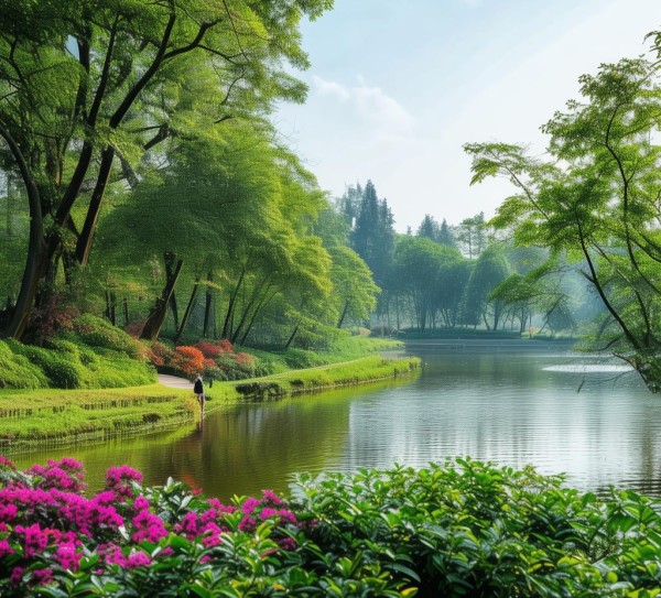 江门东湖公园，漫步自然，尽享生态画卷,江门东湖公园，漫步自然，尽享生态画卷,和谐,人间仙境,金黄,第1张