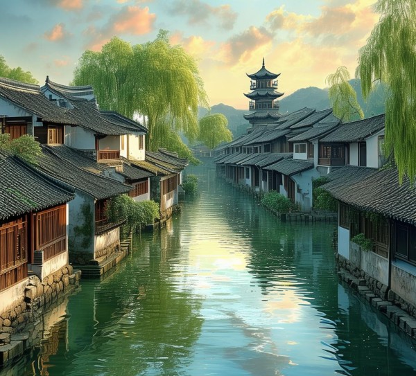 湖州水乡画卷，探寻江南韵味之美,湖州水乡画卷，探寻江南韵味之美,画卷,诗意,金黄,第1张