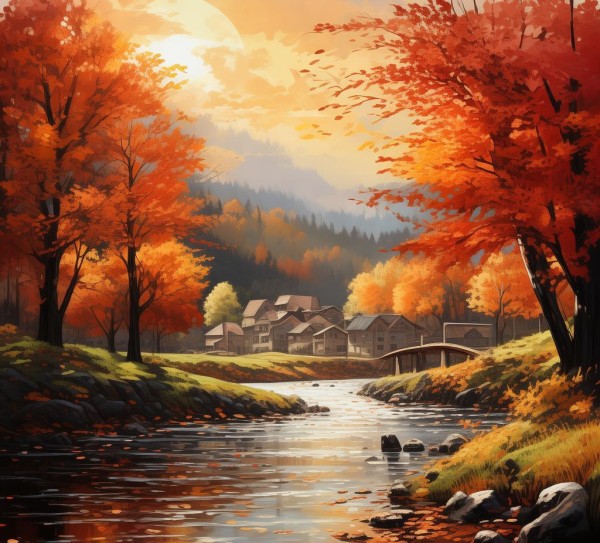 秋风轻吟，诗意盎然风景卷,秋风轻吟，诗意盎然风景卷,画卷,诗意,和谐,第1张