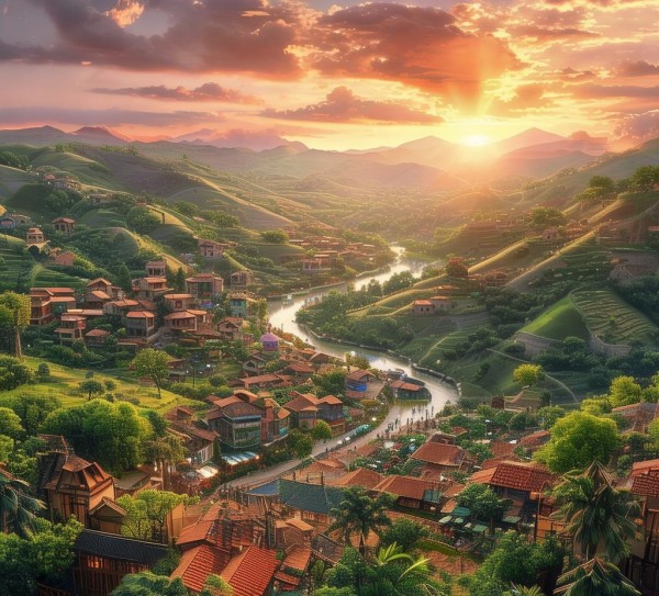 绘梦家乡，一幅心中的风景画卷,绘梦家乡，一幅心中的风景画卷,画卷,诗篇,成长,第1张